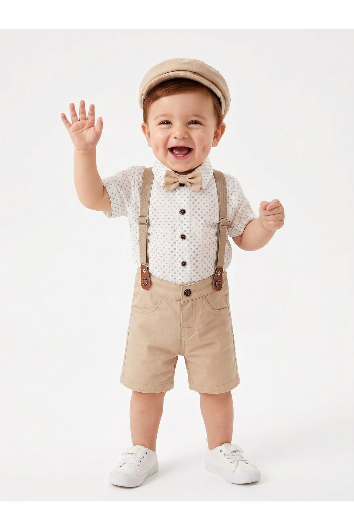 Kids Kingdom 5-Piece Baby Boy Set with Suspender Belt, Bow Tie and Hat