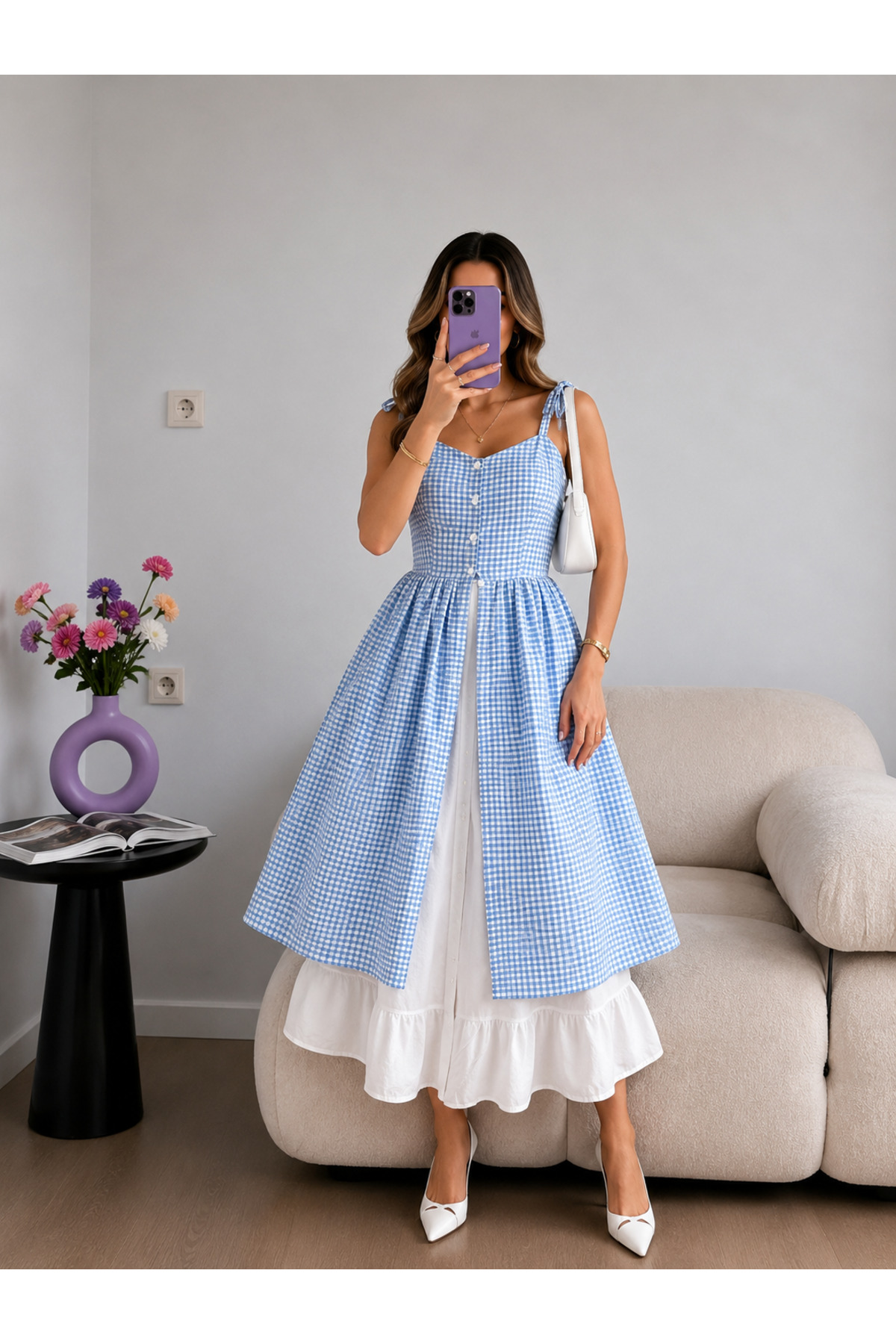 Ekim Store Pötikare Strappy Lined Long Dress
