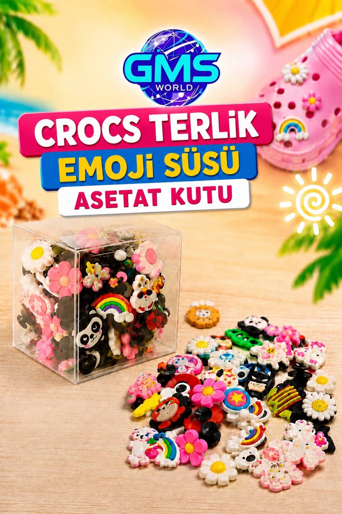 GMS WORLD CROSS TERLİK EMOJİ SÜSÜ 25 ADET / RENGARENK TERLİK