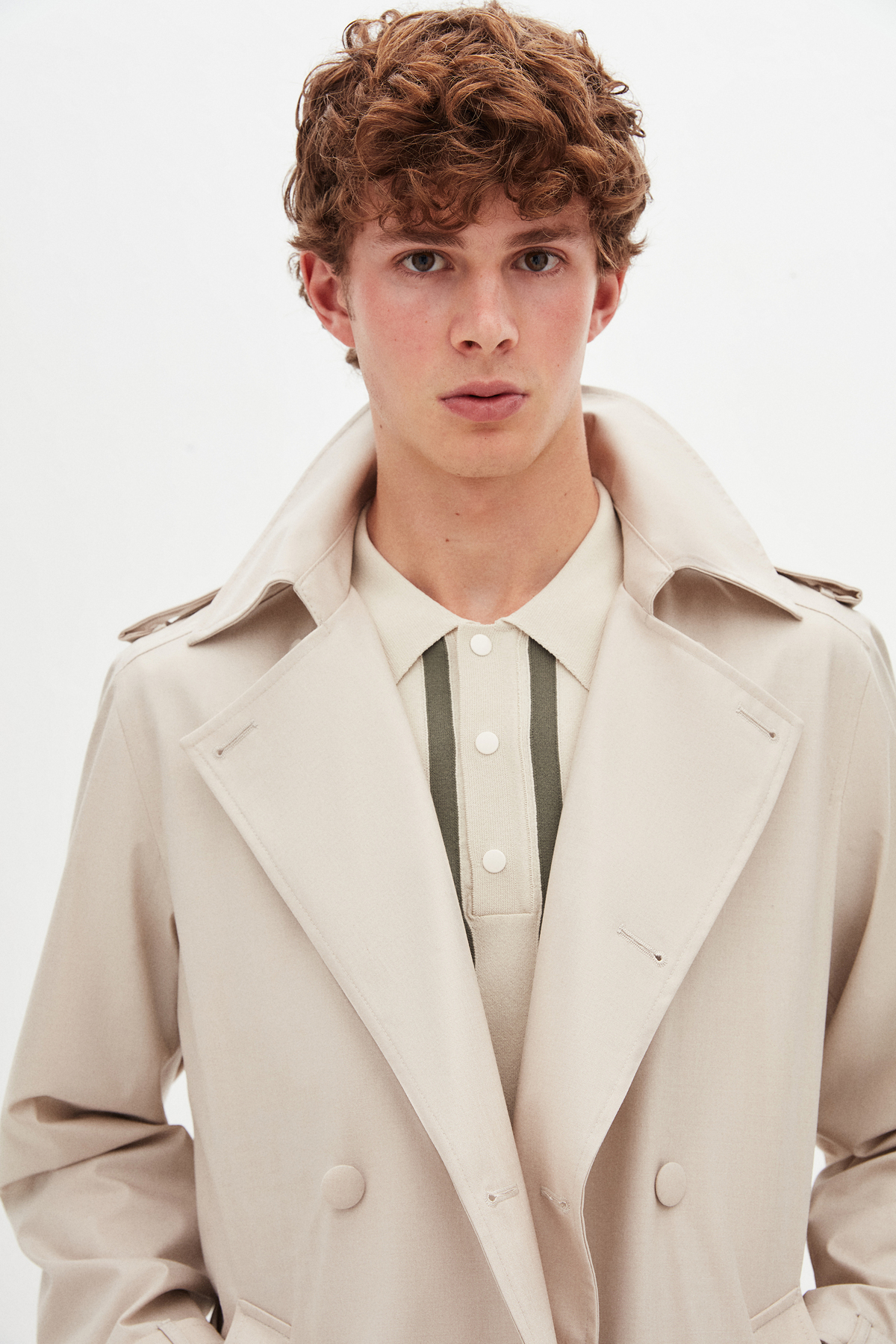 Tween Slim Fit Bej Pardösü/Trenckot görsel 7