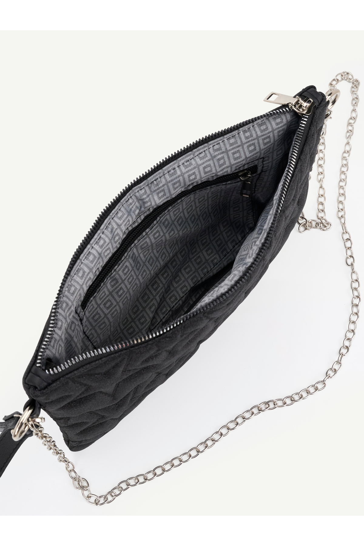 Kadın Yıldız Nakış İşlemeli Portföy El Çantası Bilek Askılı Saten Astarlı Clutch Çanta