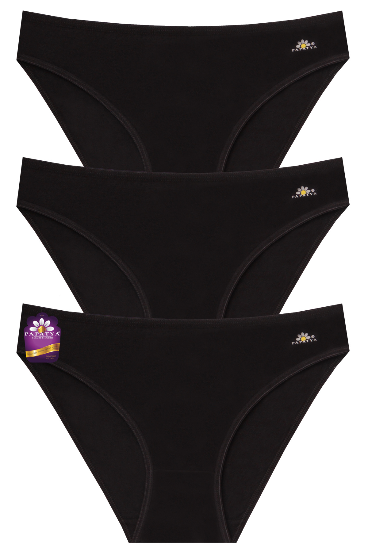 papatya lingerie Gerçek Bamboo Kumaşlı Basic Slip Külot 3'lü Paket r10/5 pw-2521-3
