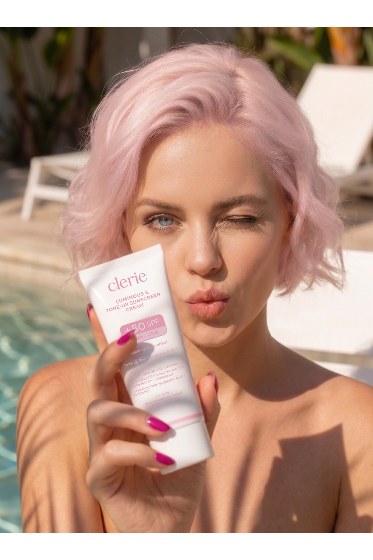 Cilt Beyazlatıcı Leke Karşıtı Bakım Seti - Pembe Güneş Kremi SPF 50+ & Alpha Arbutin Hint Dutu Aydınlatıcı Nemlendirici Krem Seti 2x50 ml — 0011 — تصویر 8 از 8