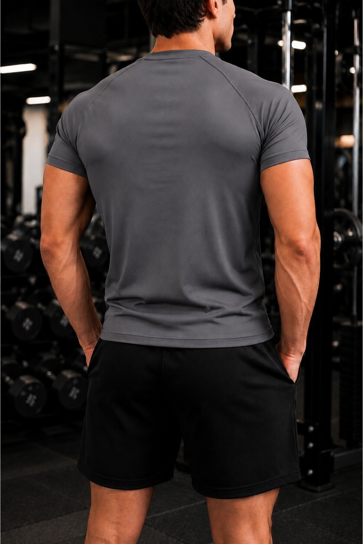 GHASSY CO . Erkek Compression Spor Tişört Slim Fit Hızlı Kuruyan Esnek Fitness Koşu Antrenman T-Shirt görsel 4