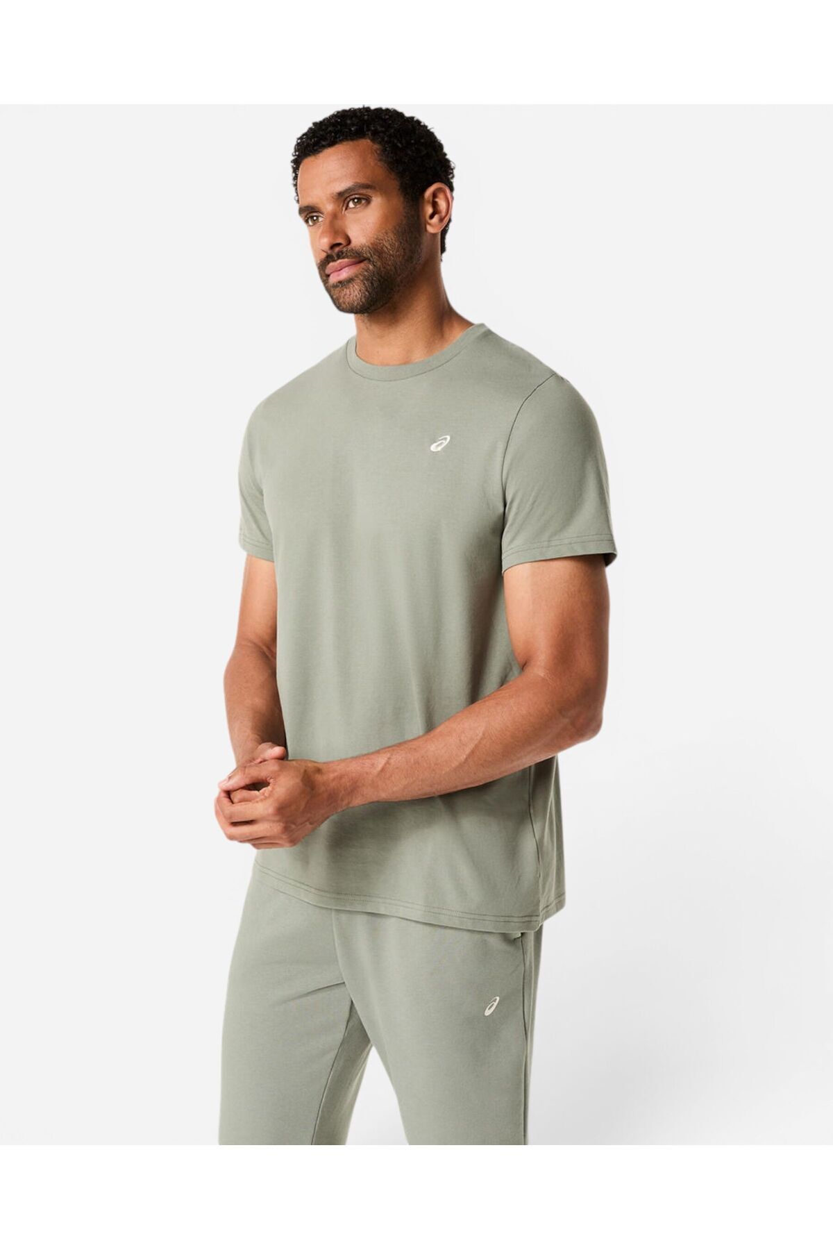 Asics SPIRAL EMBROIDERY TEE Erkek Yeşil Kısa Kollu Tshirt 2031F458