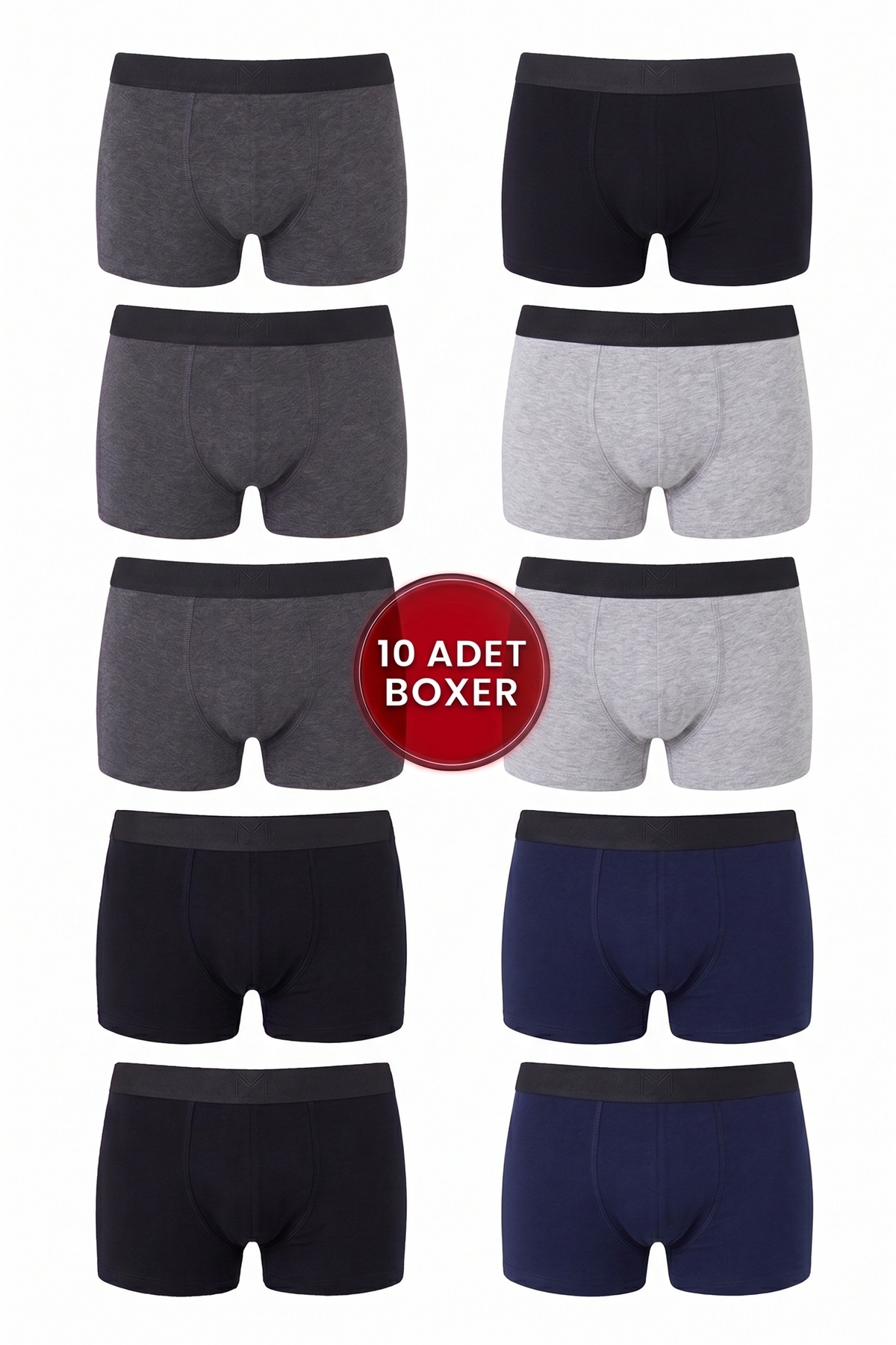 NACAR STORE Men's 10-Pack Cotton Lycra Mixed Color Stretch Fabric Boxers