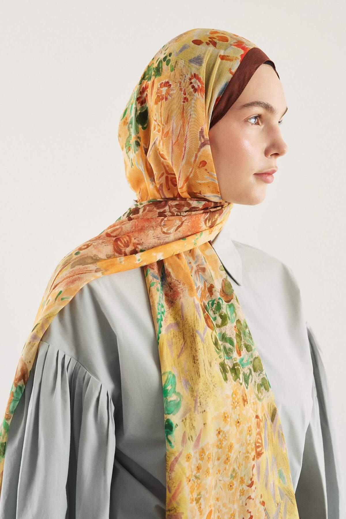 DeFacto Fresh Scarfs X Botanical Art Viskon Şal I1740AX26SM görsel 4