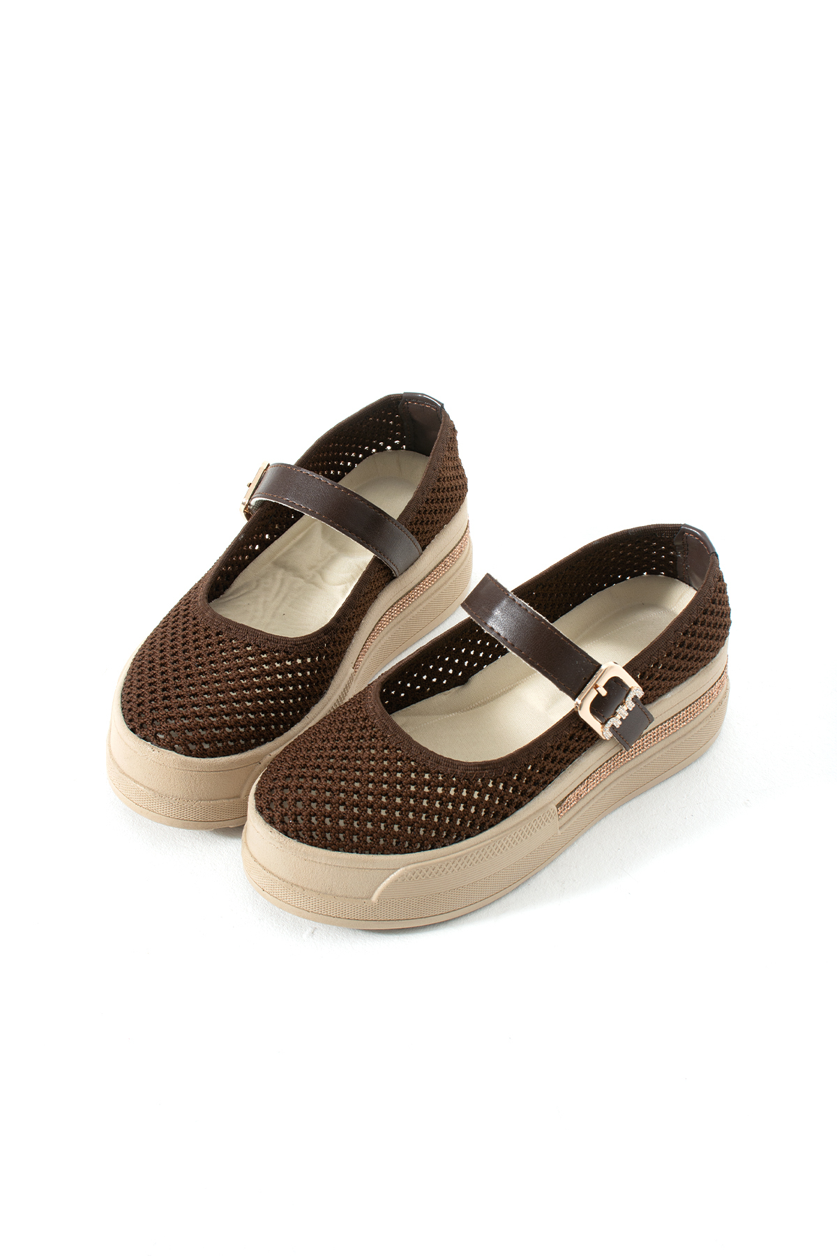 Mamito Ayakkabı MDL 1017 Taş Detaylı Tokalı Triko Loafer görsel 4