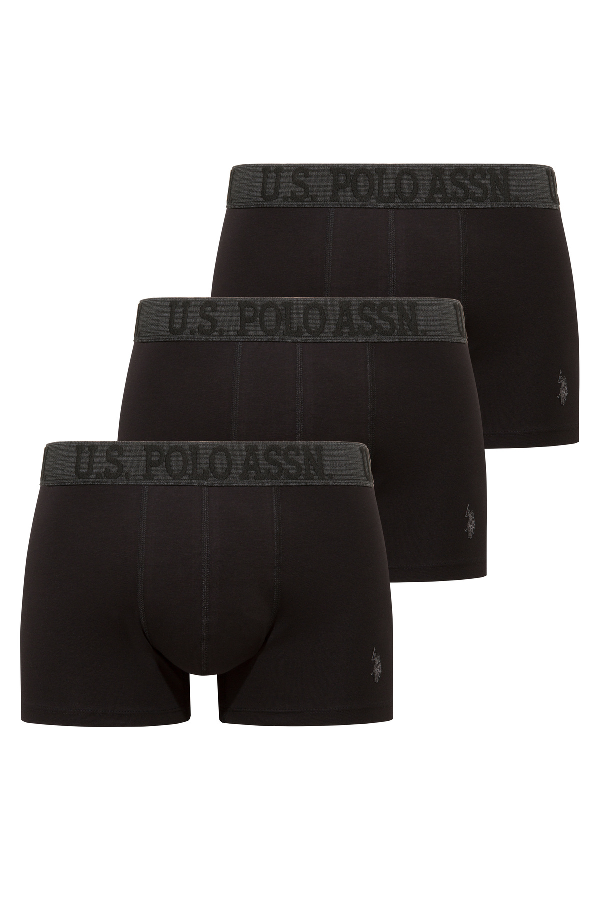 U.S. Polo Assn. Erkek 300 Siyah 3 lü Boxer