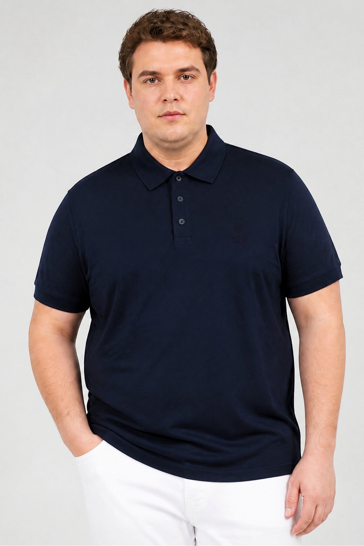 Nautica Jeans Men Classic Fit Embroidered Logo Short Sleeve Polo Shirt, Navy
