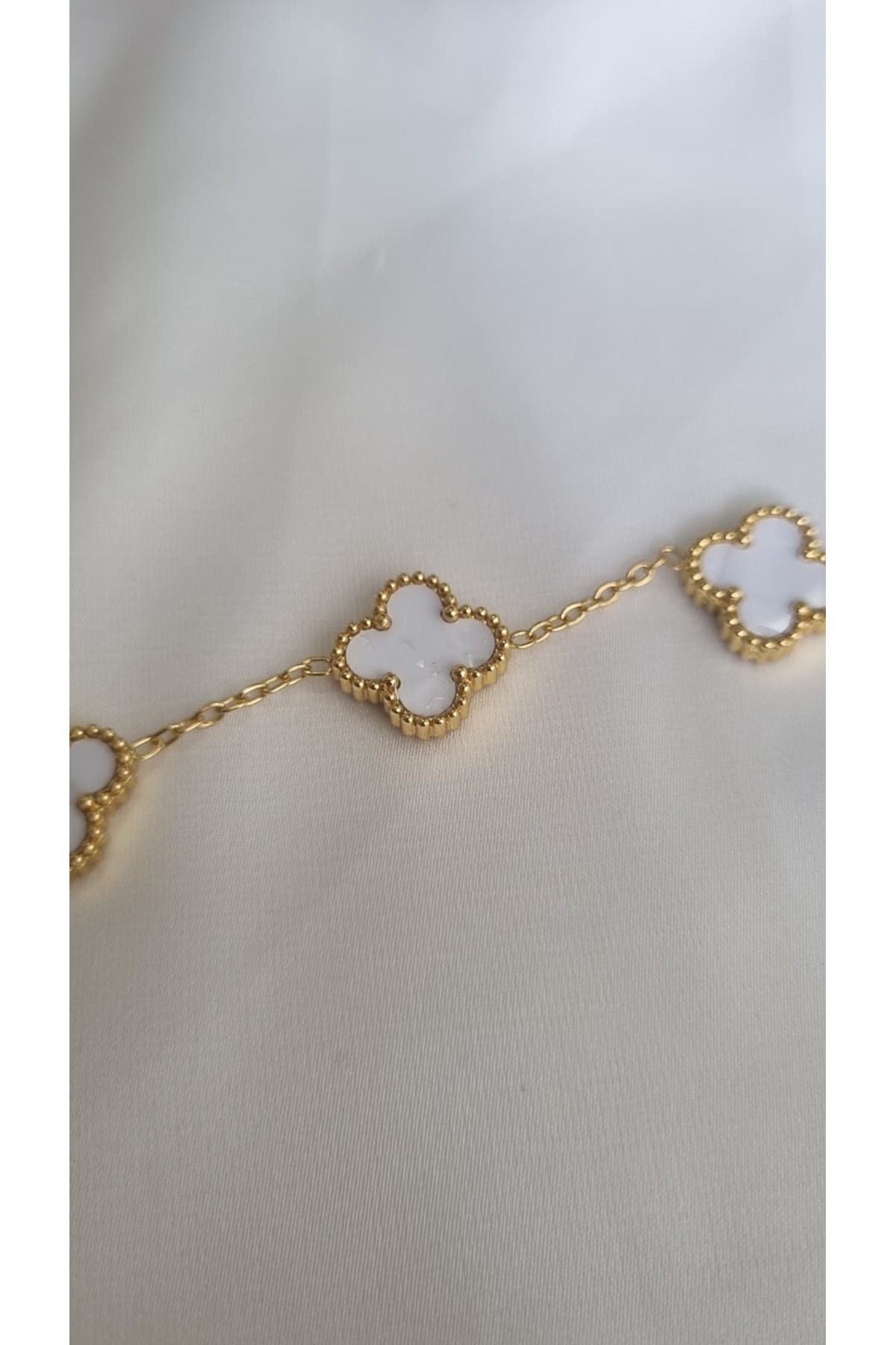 asd accessory 4 Yaprak Yonca Şans Çift Taraflı Bileklik 17cm+5cm görsel 2