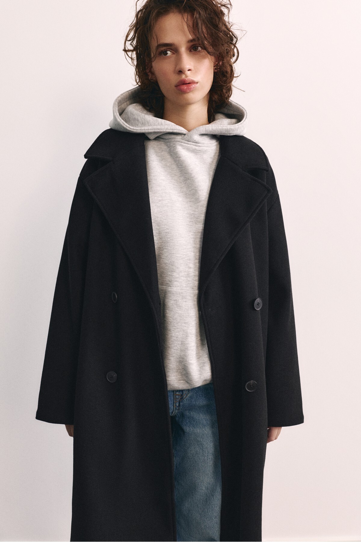 Pull & Bear Çift düğmeli kaban görsel 6