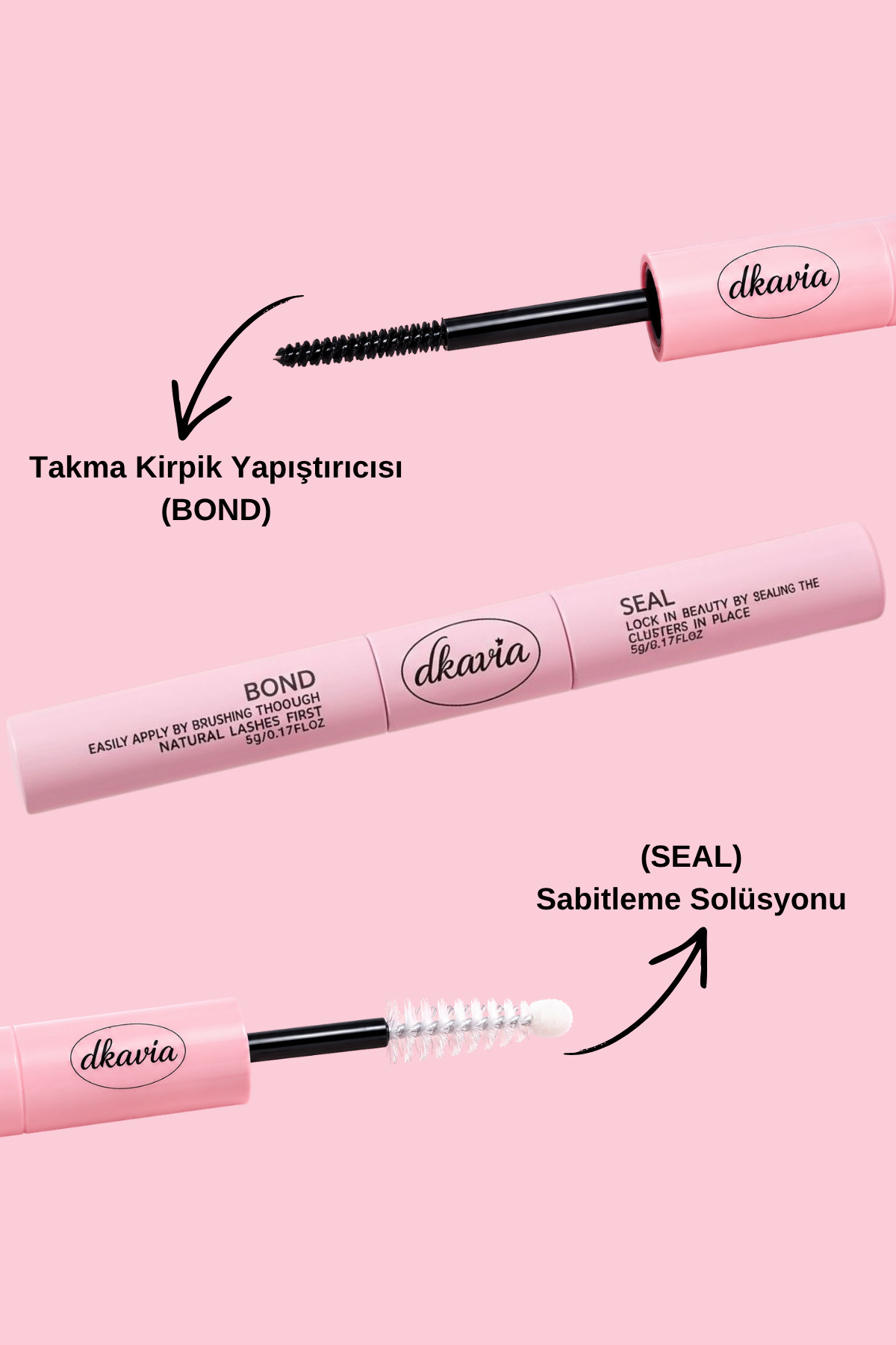 Takma Kirpik Seti 800 Demet Kirpik, Yapıştırıcı ve Sabitleyici, Cımbız ve Fırçasıyla, Doğal - Hacimli Görünüm (30-40-50-60D) — DK2608 — تصویر 3 از 4