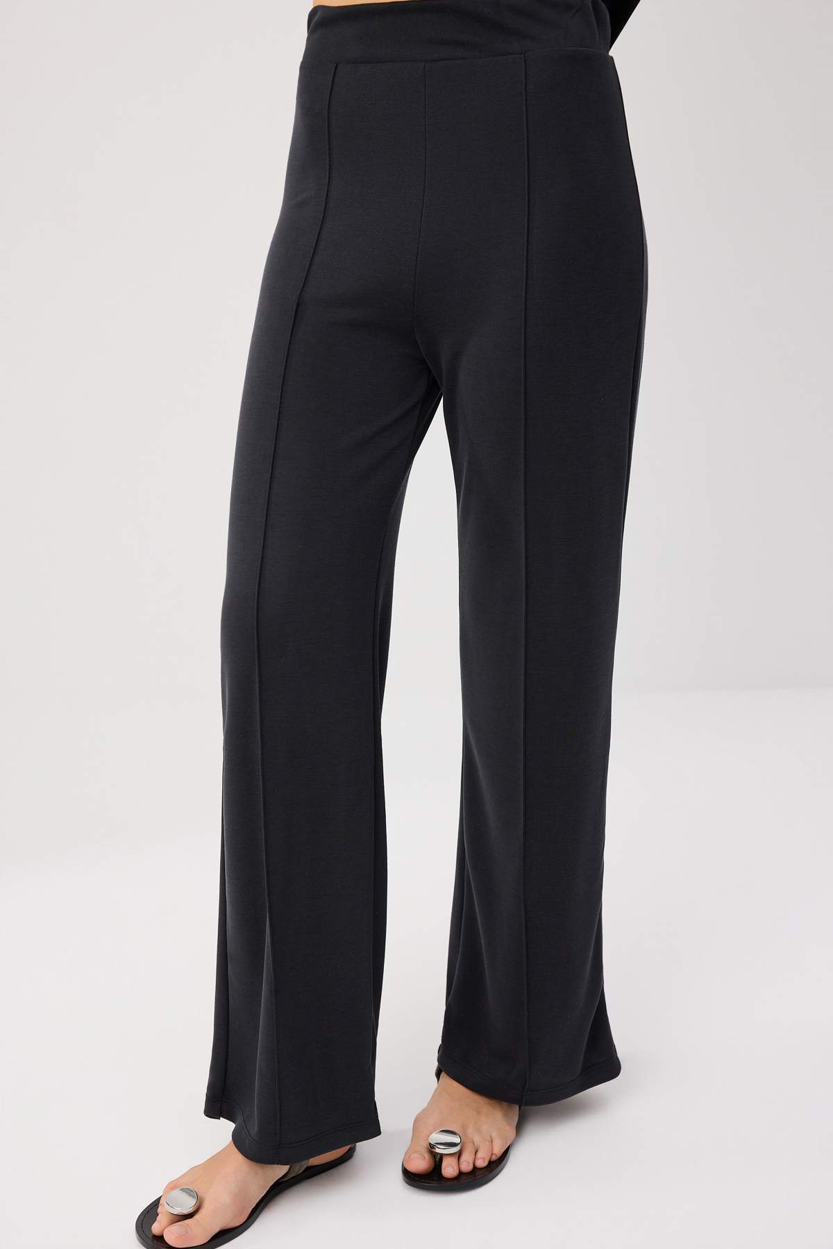 トップス alexiastam Wellness Contrast Cuff Long Trendyolmilla Antrasit Düz Relaxed/Rahat Kalıp Dikiş Detaylı Soft