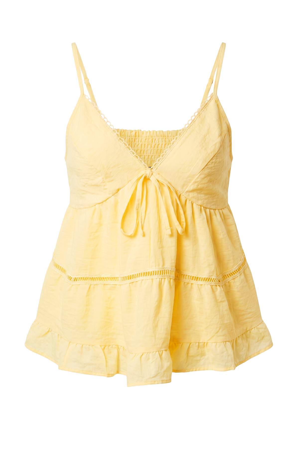 Trendyolmilla Sarı Godeli Sırtı Gipe Detaylı Dokuma Bluz TWOSS26BZ00421