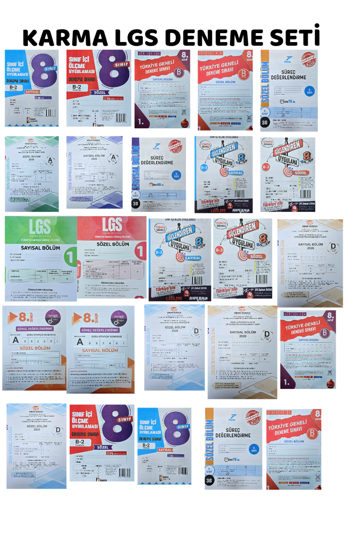 Karma Kitaplar TürkiyeGeneli 8. Sınıf LGS Hazırlık Deneme Seti 10