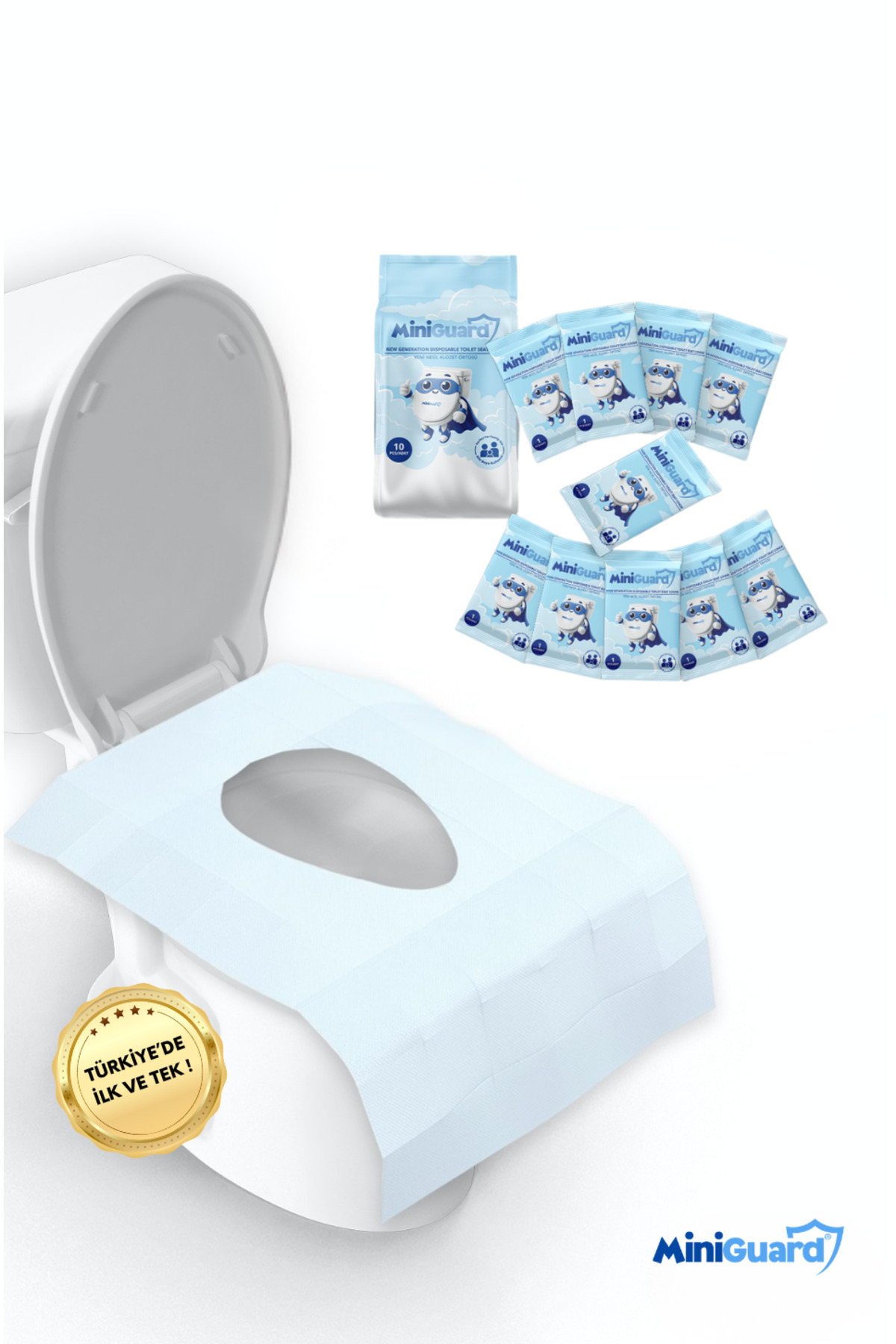 MiniGuard Su Geçirmez Klozet Örtüsü - Tek Kullanımlık, SmartFold™ Sistemli, Kaymaz-10Adet- Klozet Kapak Örtüsü - Fiyatı, Yorumları