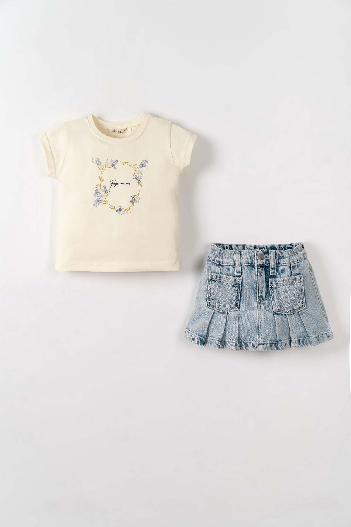 Nk Kids Nk girl's baby ivy heart detail short sleeve t-shirt 1-4 years cream