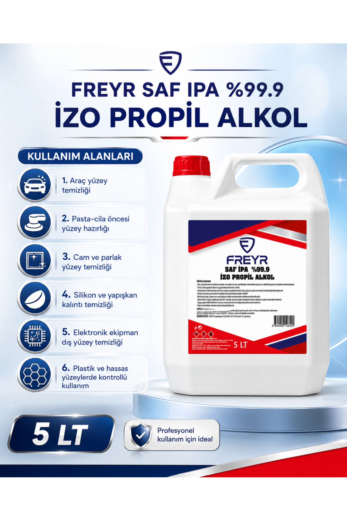 IPA 99.9% Isopropyl Alcohol 5 LT – Pure Isopropanol – Professional Cleaning Solvent