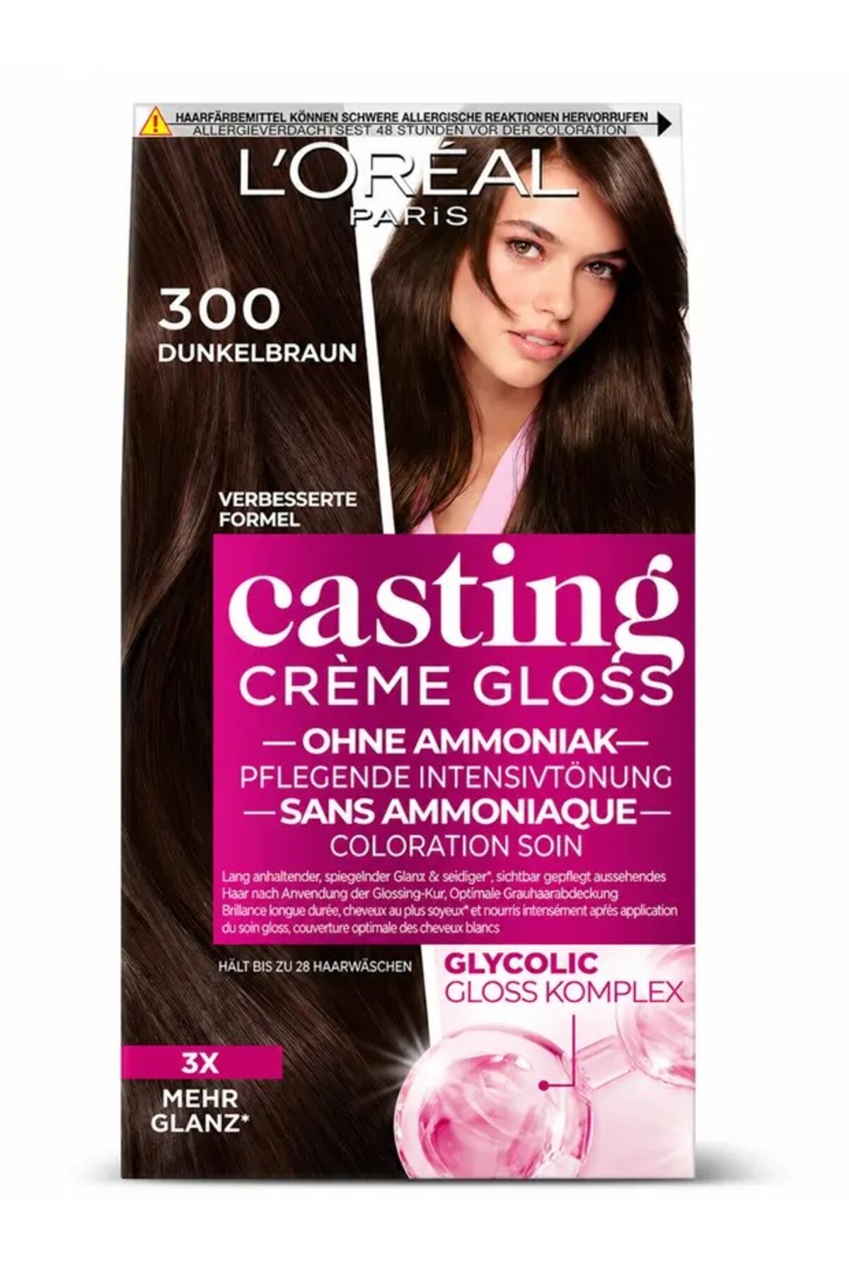 کرم رنگ مو Casting Creme Gloss #300-قهوه‌ای تیره لورآل پاریس 180 میلی‌لیتر