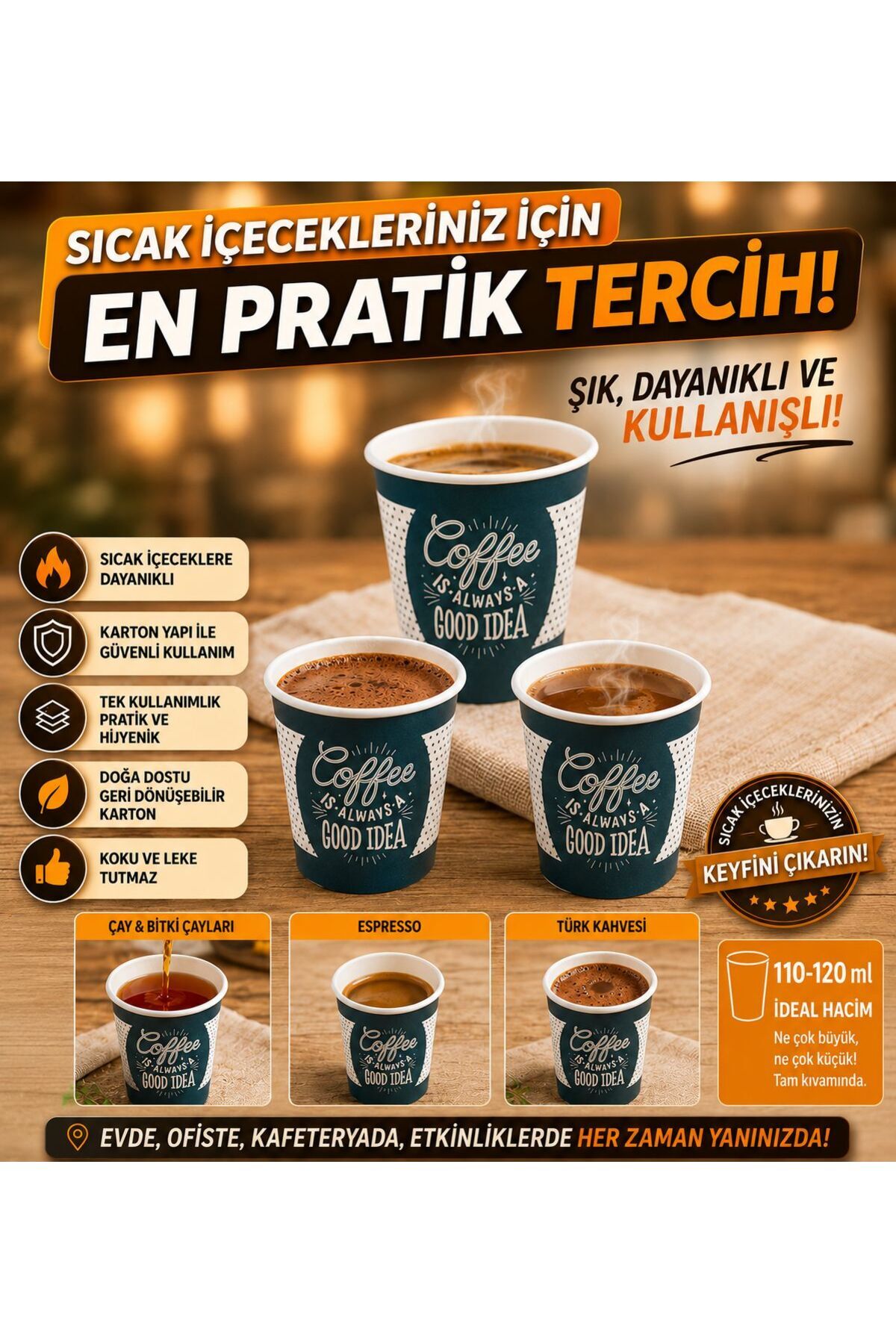 4 Oz Cardboard Cups 100 pieces of Maycup (Espresso-Turkish Coffee )