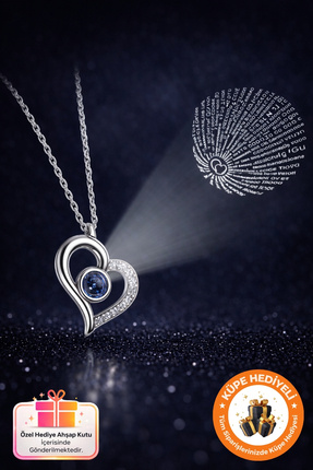 Lucente Jewellery 925 Ayar 100 Dilde Seni Seviyorum Yazan Gümüş Kaplama Hediy...
