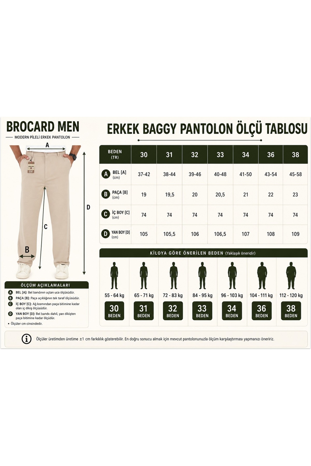BROCARD Erkek Kışlık Likralı Baggy Kalıp Rahat Siyah Kumaş Pantolon görsel 8