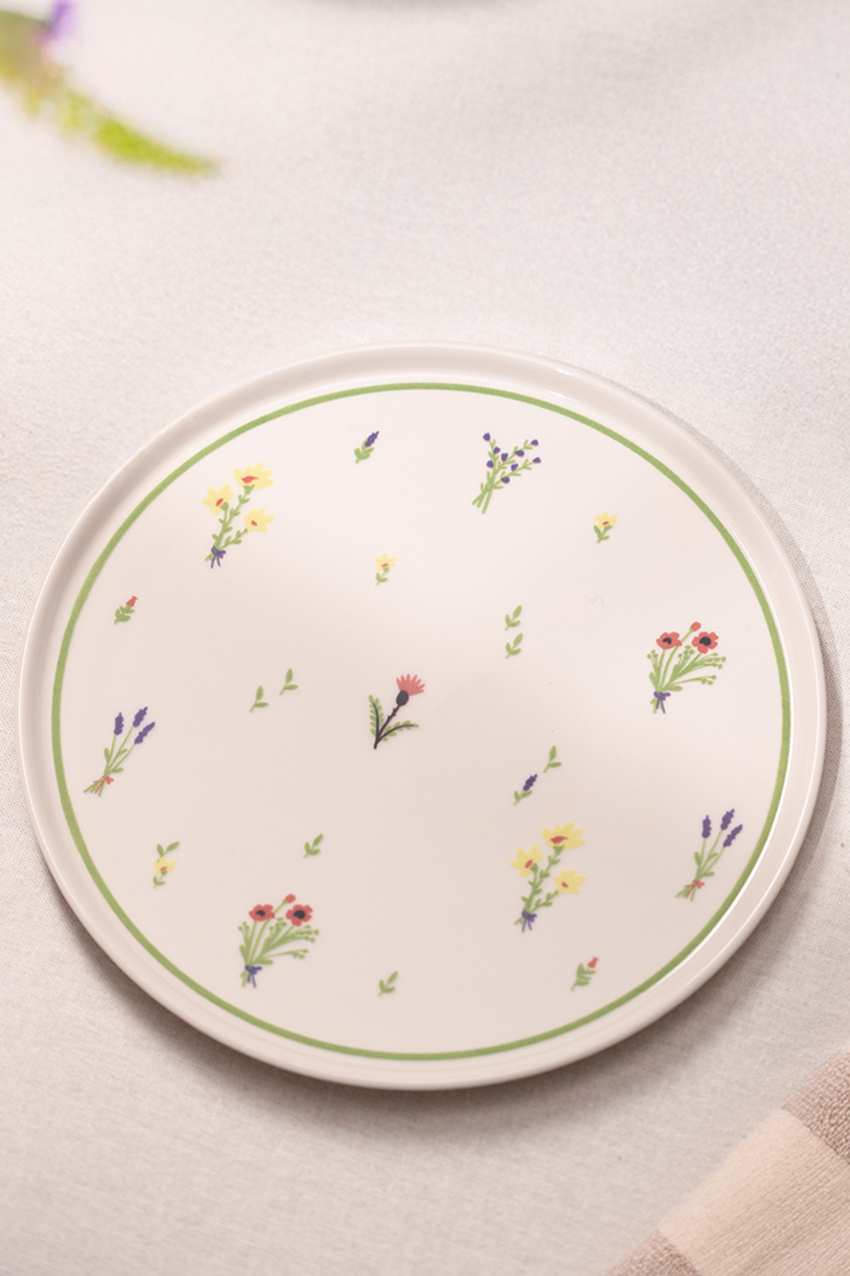 Botanical Ceramic 4-Piece Service Plate Set 26.5 cm