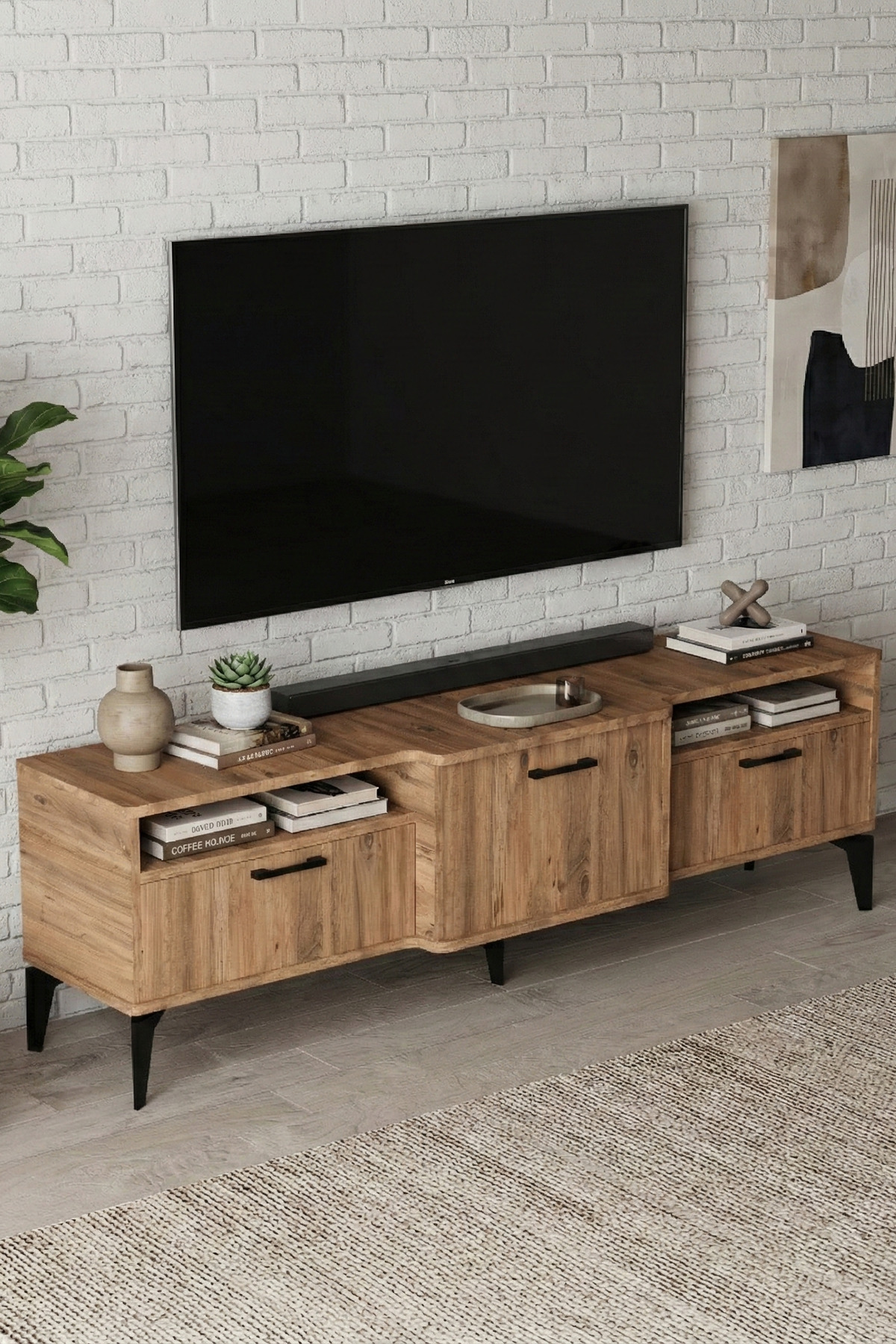 Goldfalez Mistral TV Sehpası Çok Renkli 160x40 cm görsel 4