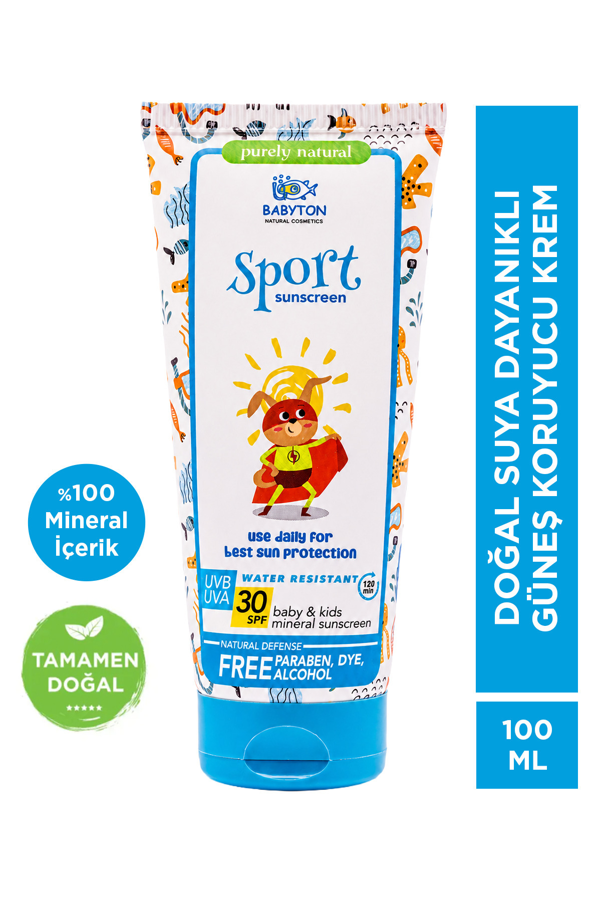 BABYTON Doğal Suya Dayanıklı Güneş Koruyucu Krem 100 ml - Fiyatı, Yorumları