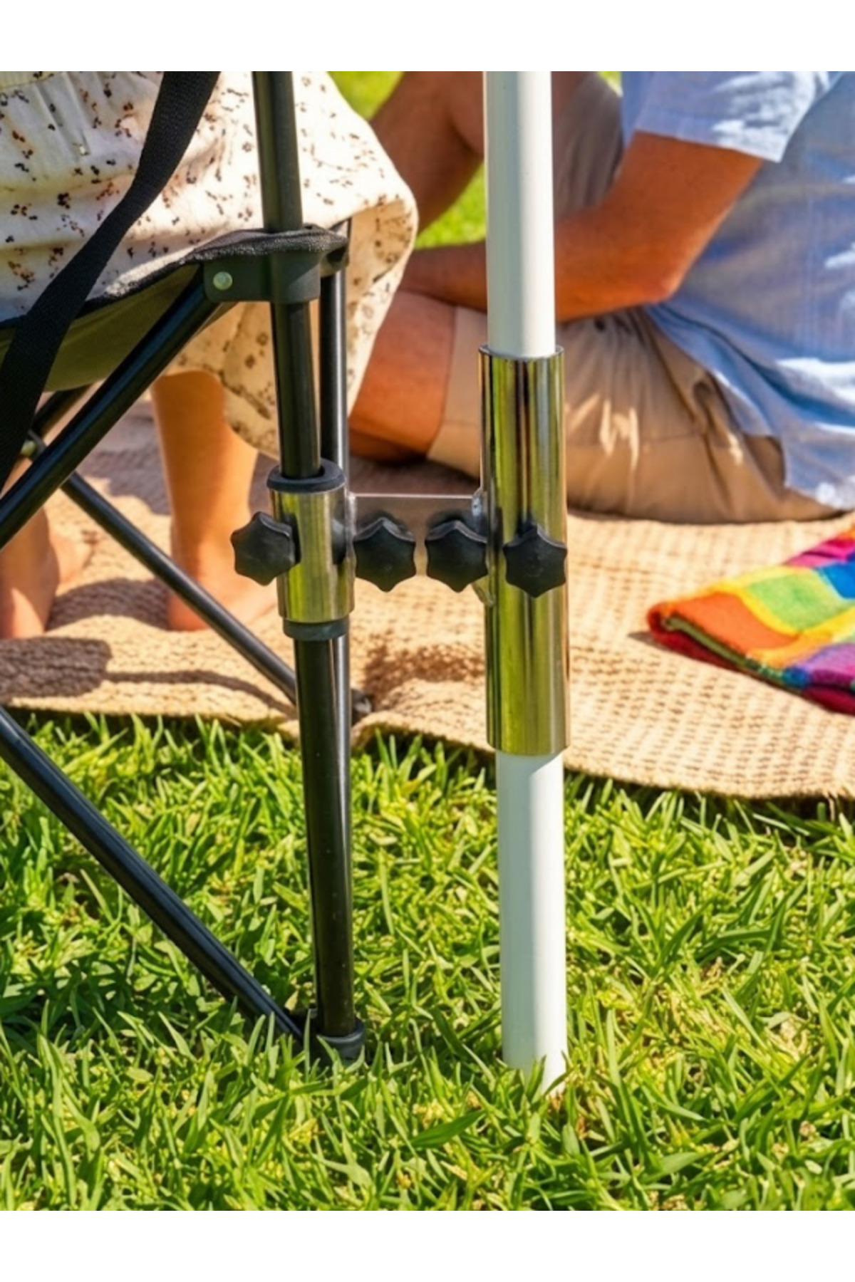 Flat Stabilizer Apparatus Wind Resistant Umbrella and Chair | Beach Balcony Garden Anti-Slip Stainless Steel Apparatus