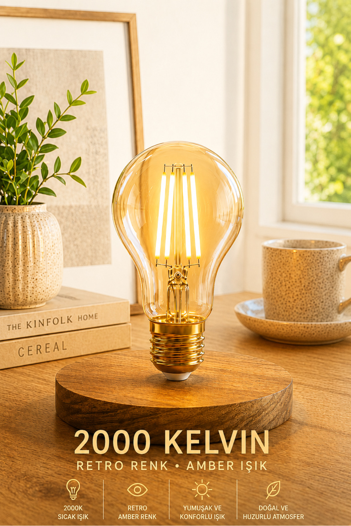 E27 FILAMENT 2000K GOLD WARM YELLOW LIGHT BULB