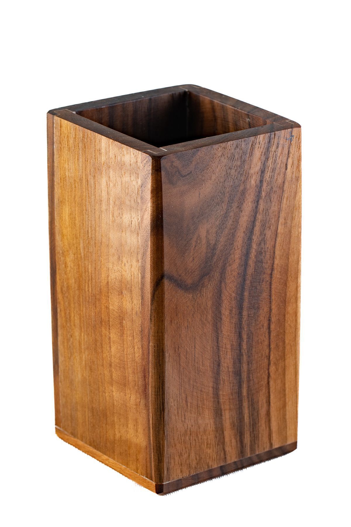 Walnut Handmade Wooden Spoon Holder | Countertop Kitchen Organizer Organizer