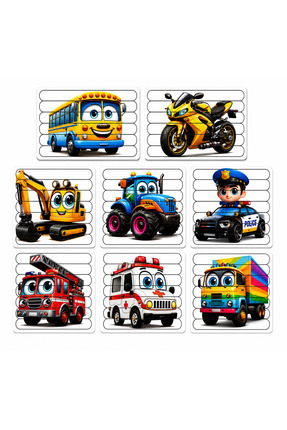 NESLİNİNELİ 8,5 x 10 cm 7 Parçalı Eğitici Ahsap Çubuk Puzzle