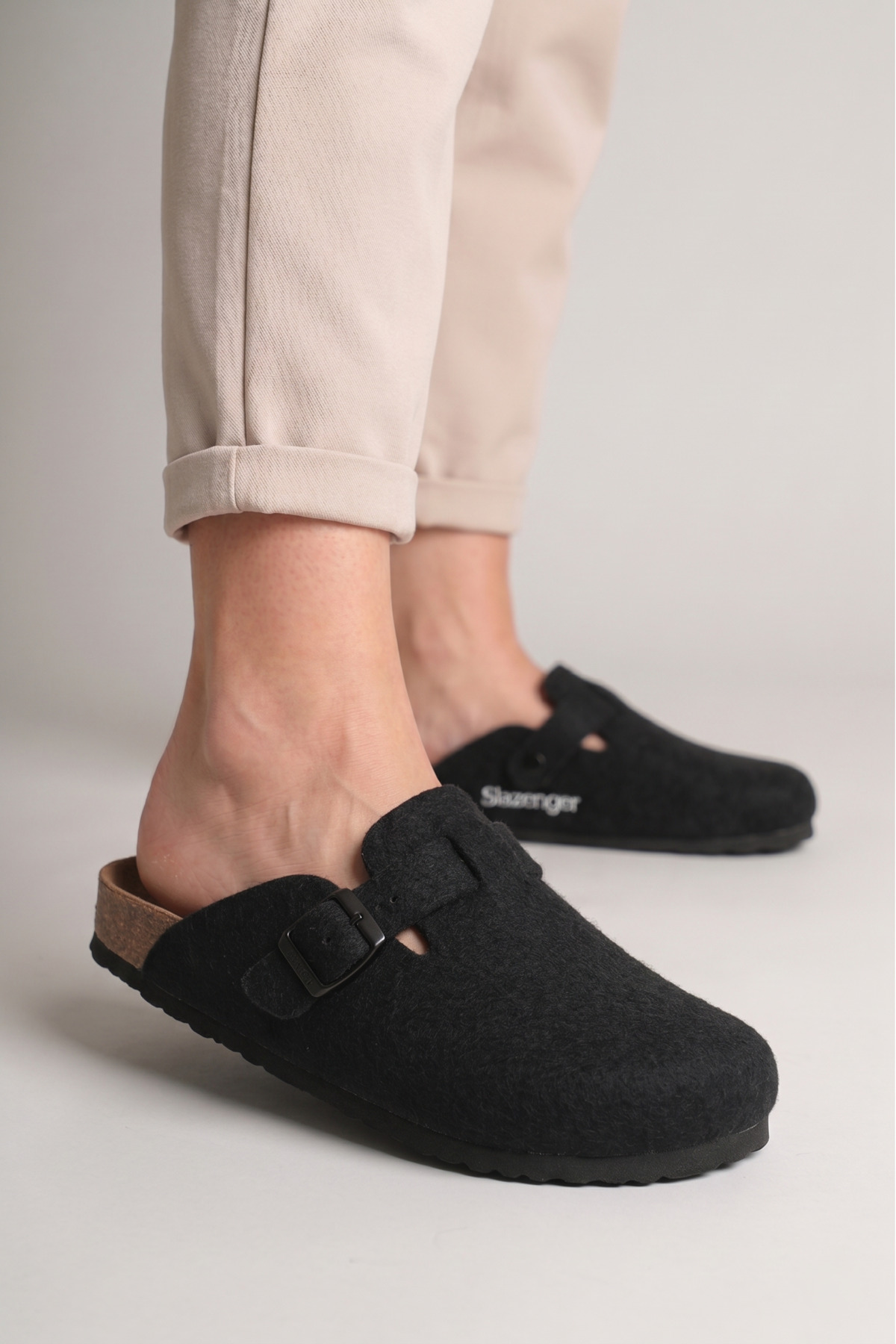 Slazenger LEO Keçe Kadın Erkek Unisex Siyah Ev Terlik