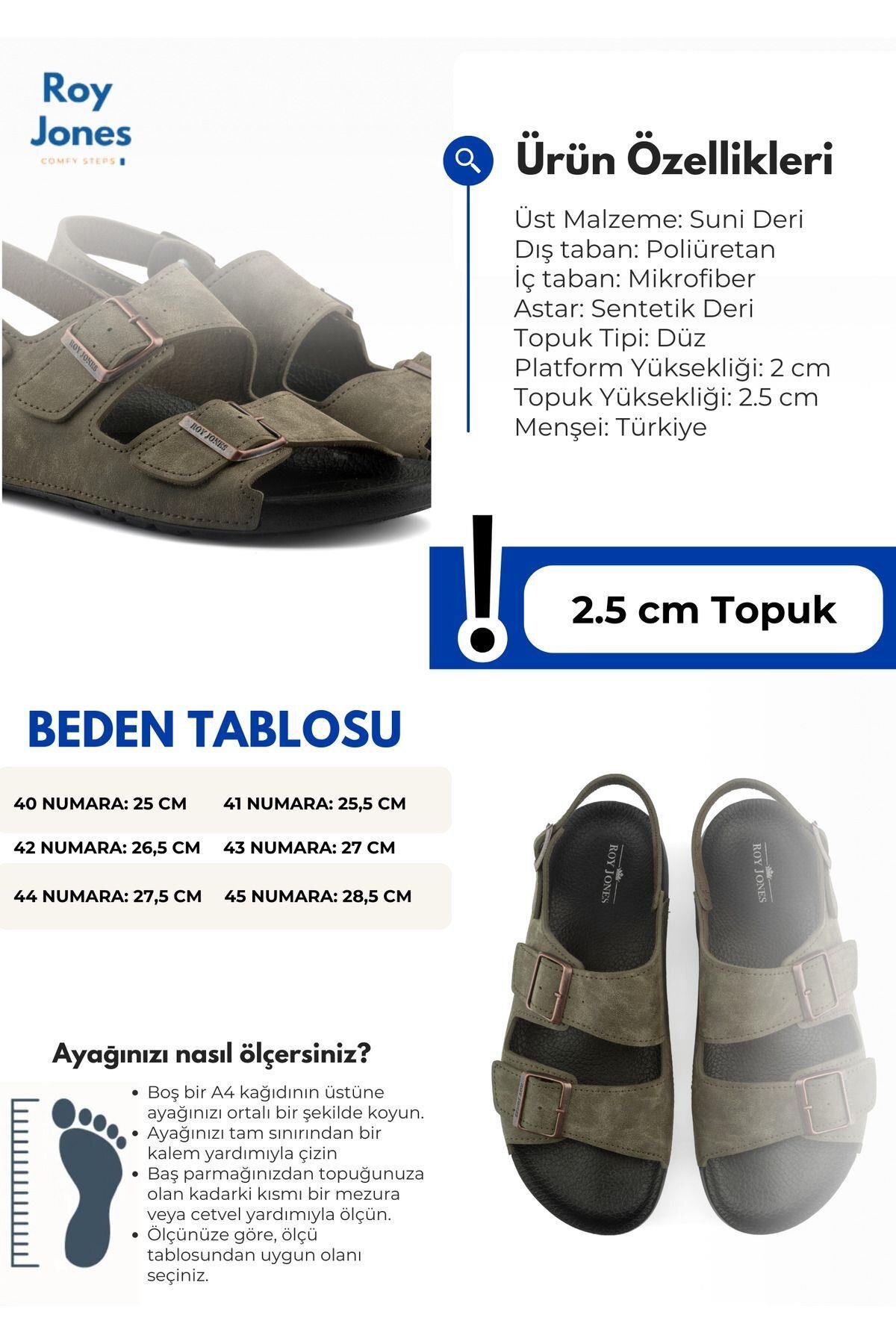 Roy Jones Barcelona Urban Sandals Rahat Yumuşak Tabanlı Trend Model Erkek Sandalet Terlik görsel 7