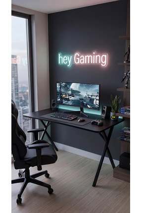 hey modüler mobilya 120 cm Gaming Profesyonel Oyuncu Masası Siyah Tabla, Siya...