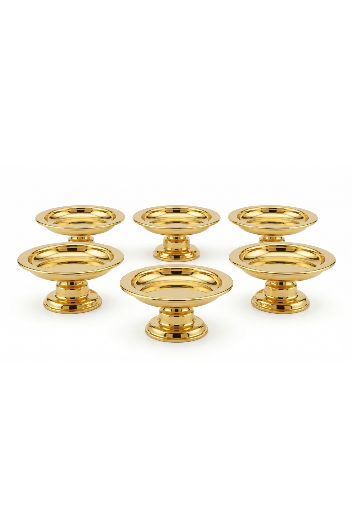 Gold Plated Bowl Turkish Delight Bowl Sugar Bowl Macaroon Bowl Coffee Side Presentation 6 Pieces