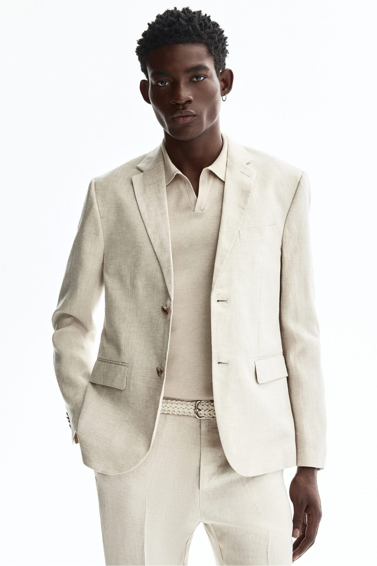ژاکت کتانی اسلیم فیت اچ اند ام کت بلیزر H&M