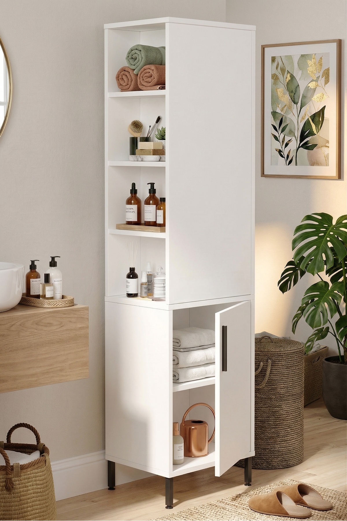Vitale Multipurpose Cabinet Bathroom Cabinet White Vı1-w
