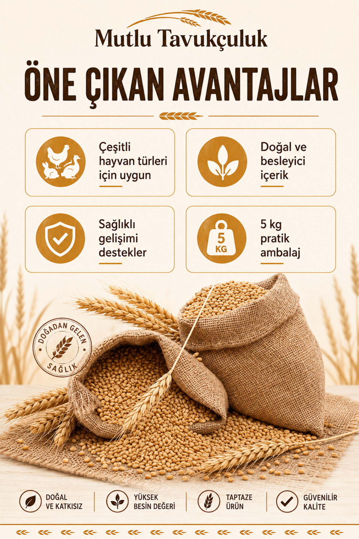5 کیلوگرم خوراک گنجشک و پرندگان زینتی، شامل خوراک کبوتر، مرغ، کبوتر، بوقلمون، جوجه، غاز، و تخم‌گذار بلدرچین و قرقاول