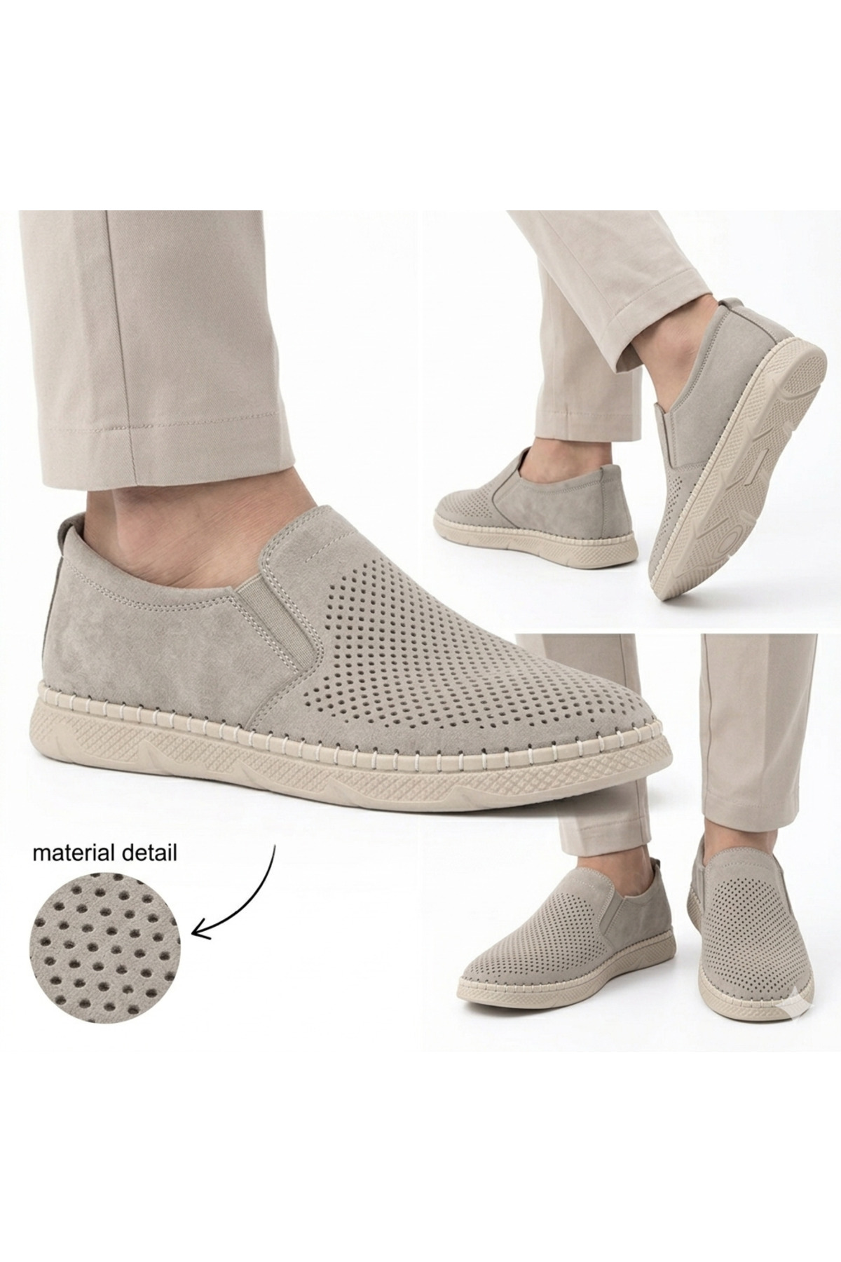 D&M DANİ&MARCA Erkek Hakiki Deri Ayakkabı, Günlük Ayakkabı, Yazlık Ayakkabı , Loafer Ayakkabı bej görsel 4
