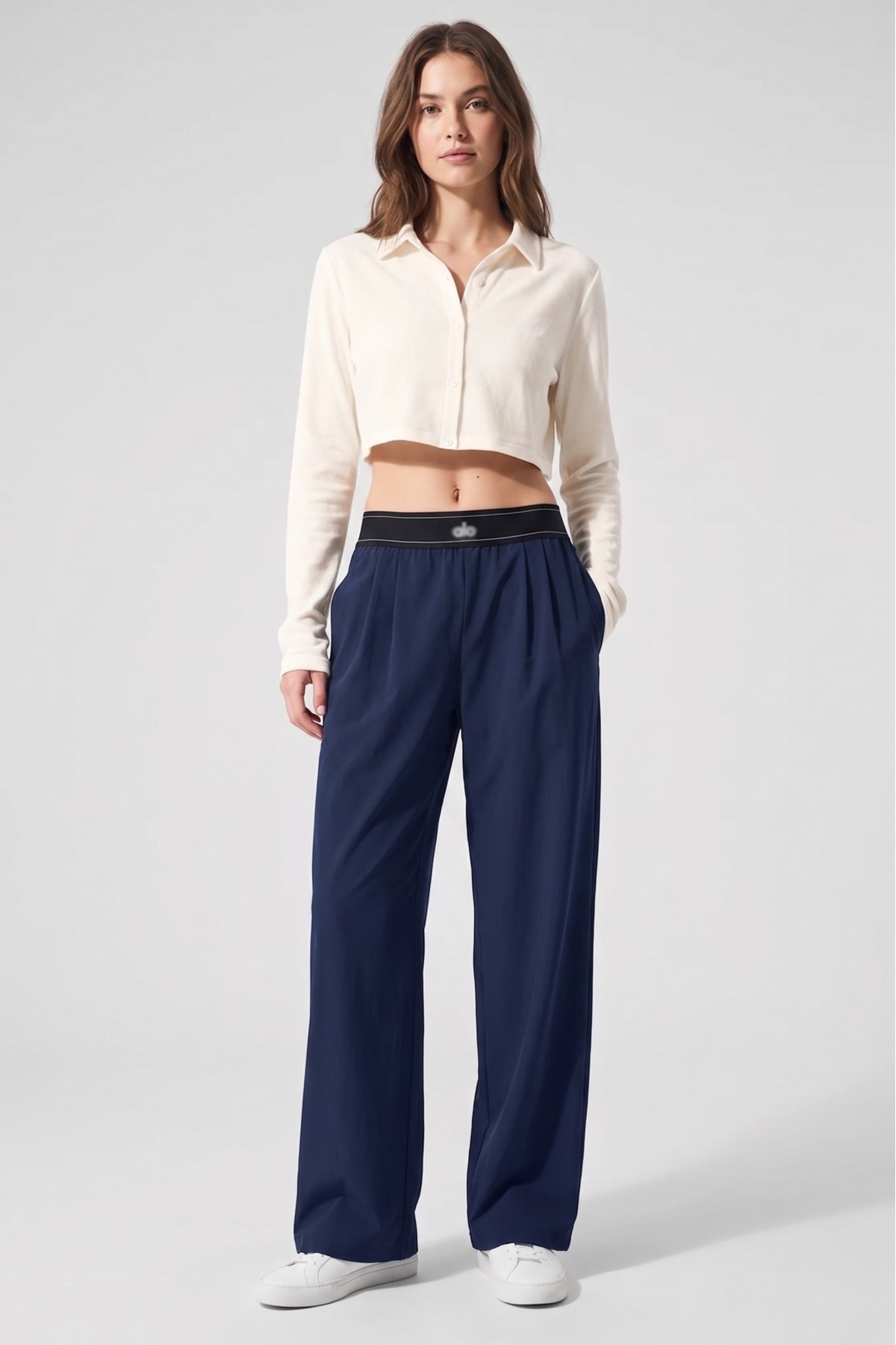 HepsitrentStore Dark Navy Blue Color Regular Black Basic Trousers with Elasti...