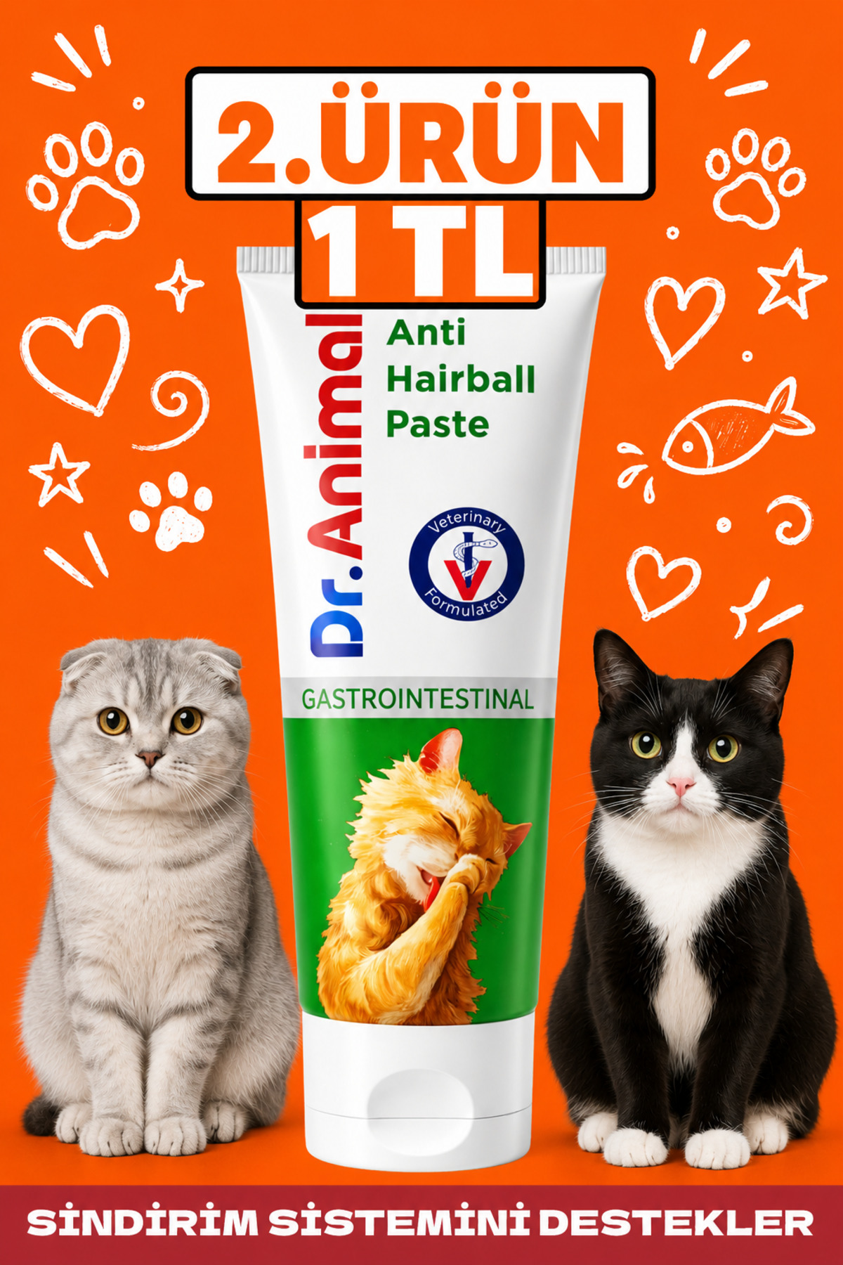 Dr. Animal Sindirim Sistemi Destek Kedi Malt Macunu | Anti