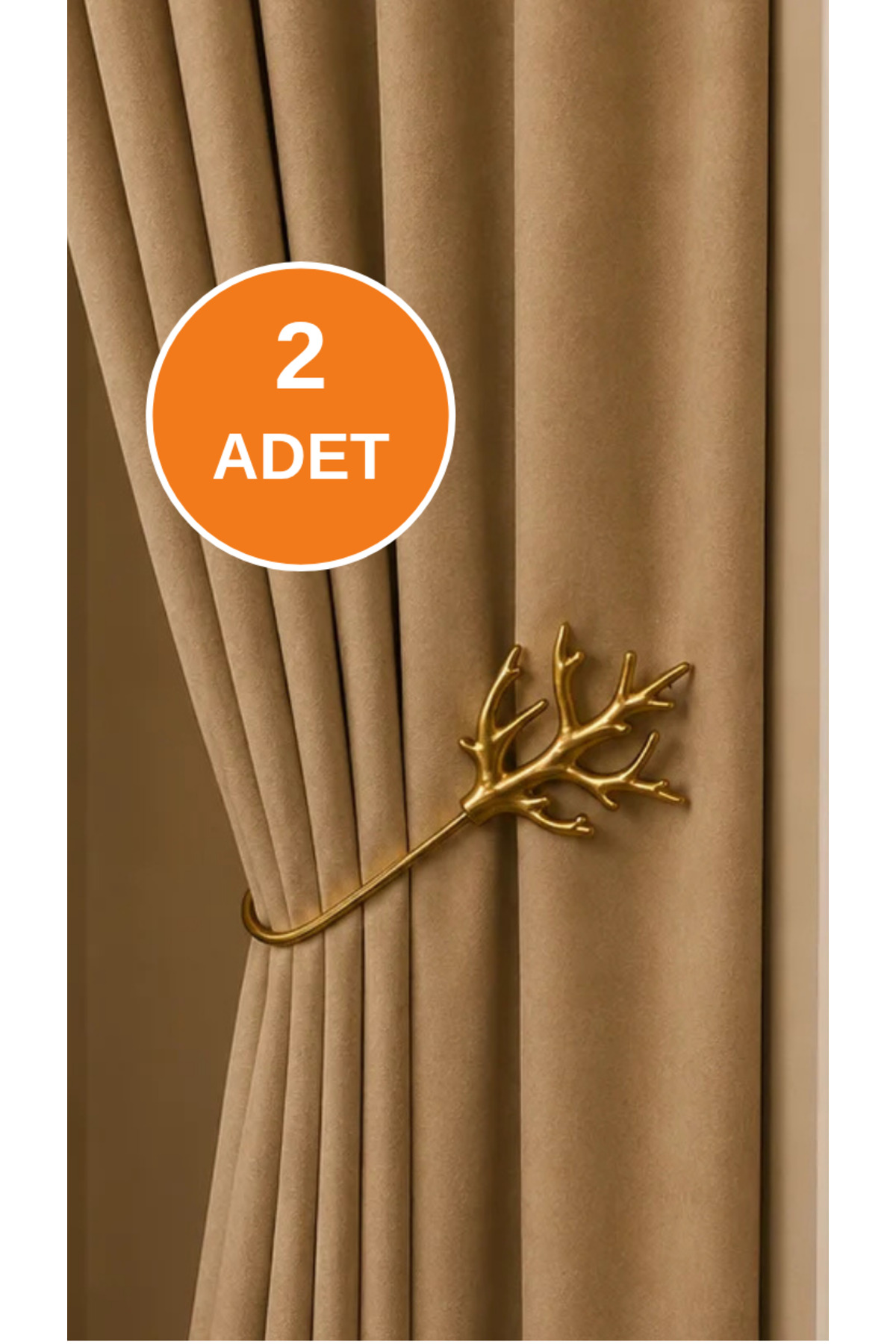 2-Piece Set -Decorative Coral Drawstring Background Curtain Holder No Drilling & Screws Practical Use