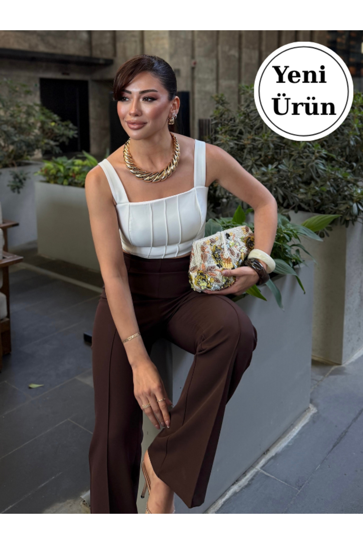 Nadrina Çıma Detaylı Pantalon