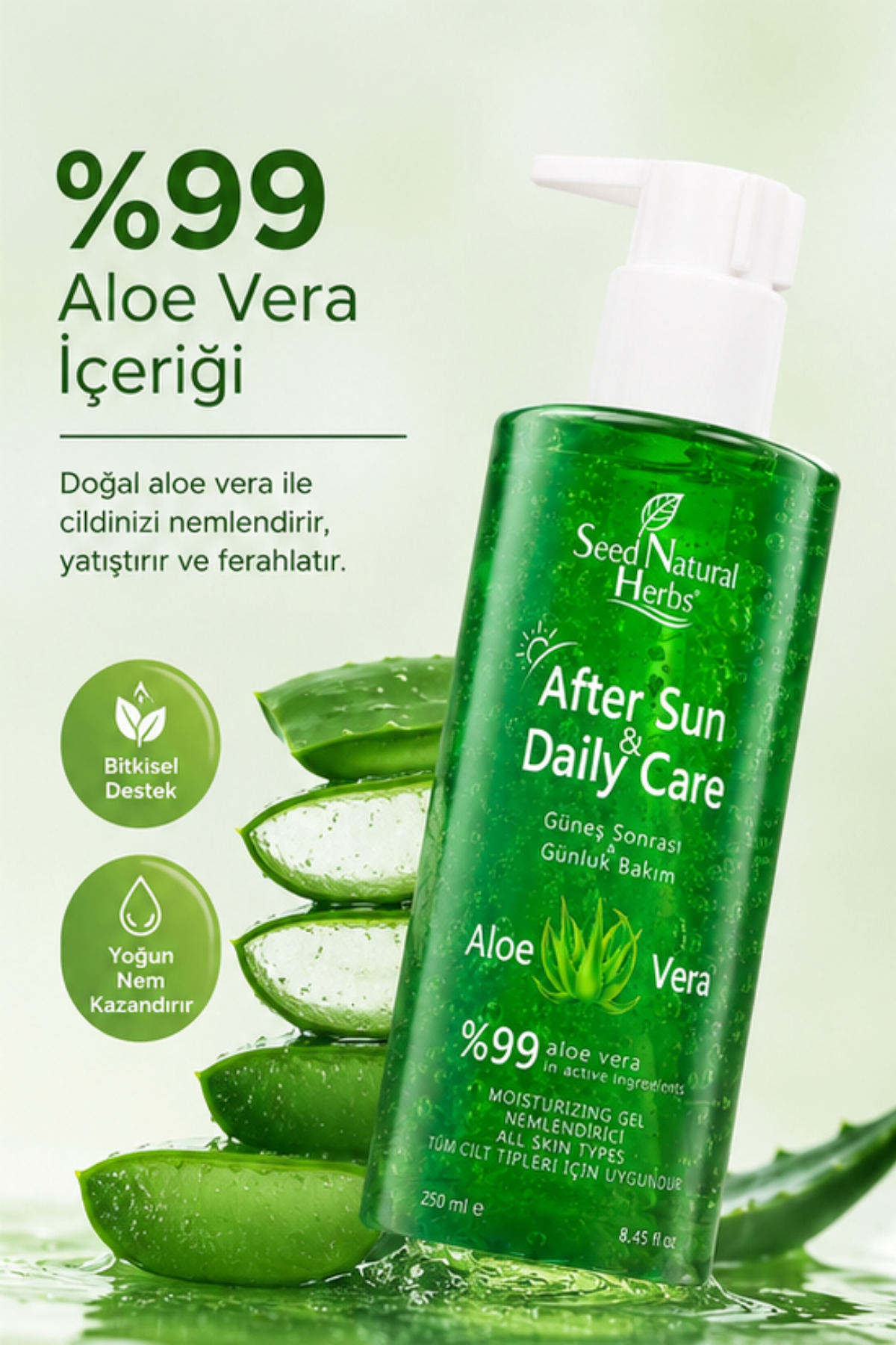 Aloe Vera Nemlendirici Dinlendirici Jel 250 Ml — 8681137004370 — تصویر 3 از 6