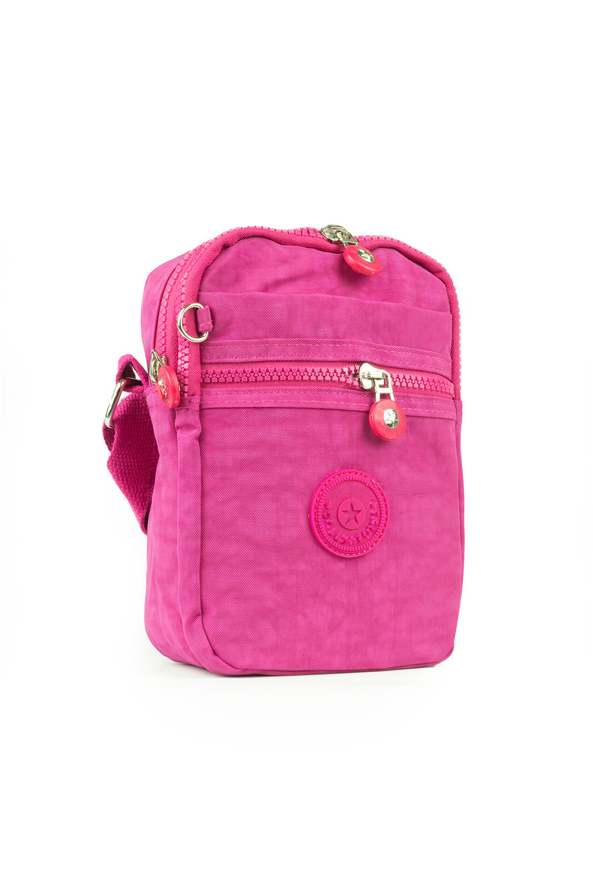 Small Size Krinkil/Clinker Waterproof Fabric Multi Compartment Cross Shoulder Phone Bag Pink 10a
