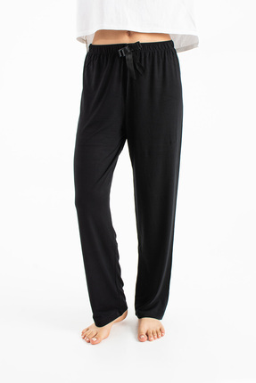 Ecrou Kadın Siyah Düz Viskon Pijama Alt
