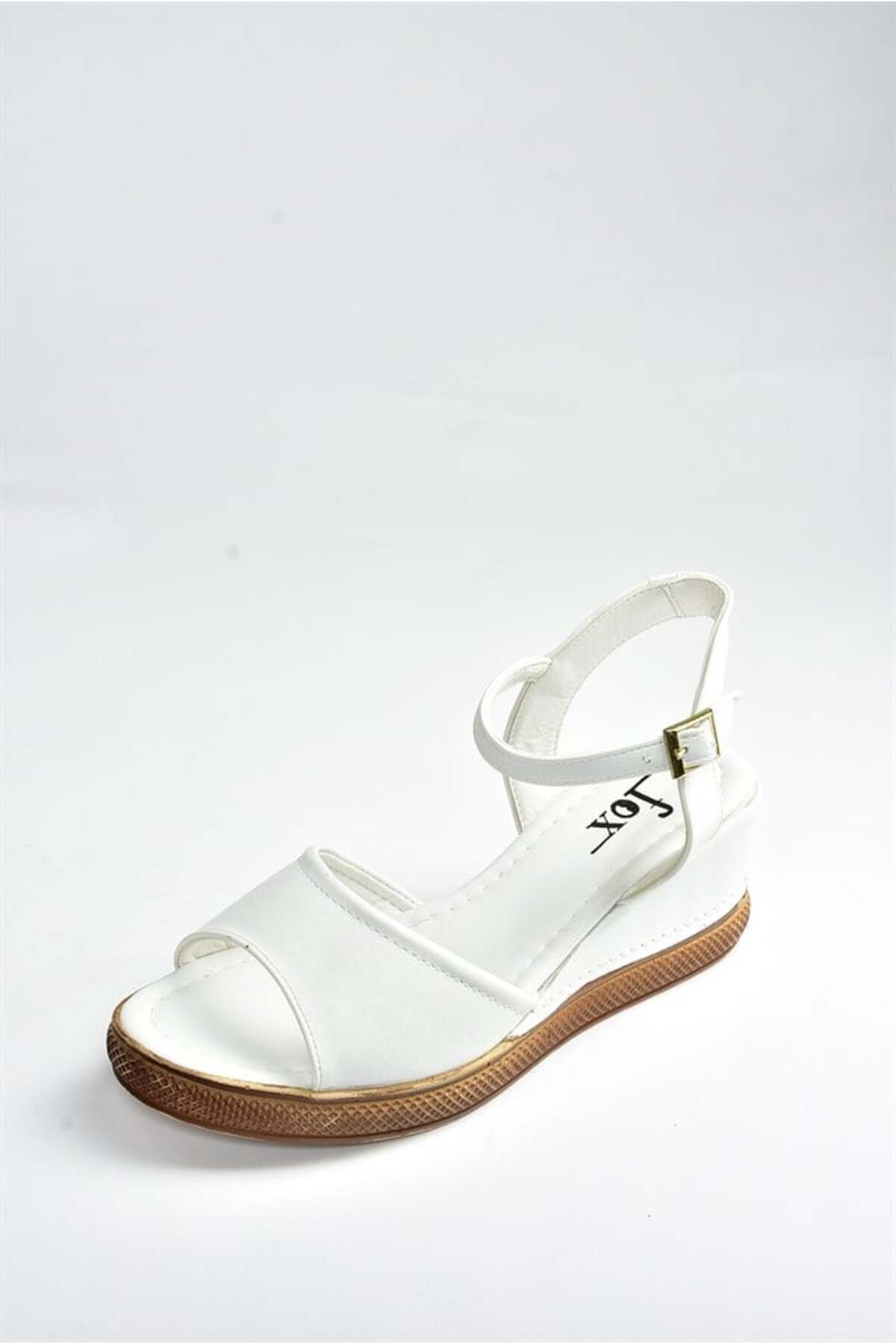 Fox Shoes Beyaz Kadın Dolgu Topuklu Ayakkabı K674605409 görsel 5